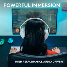 Logitech G321 16 kHz boom mic with flip mute for clear comms