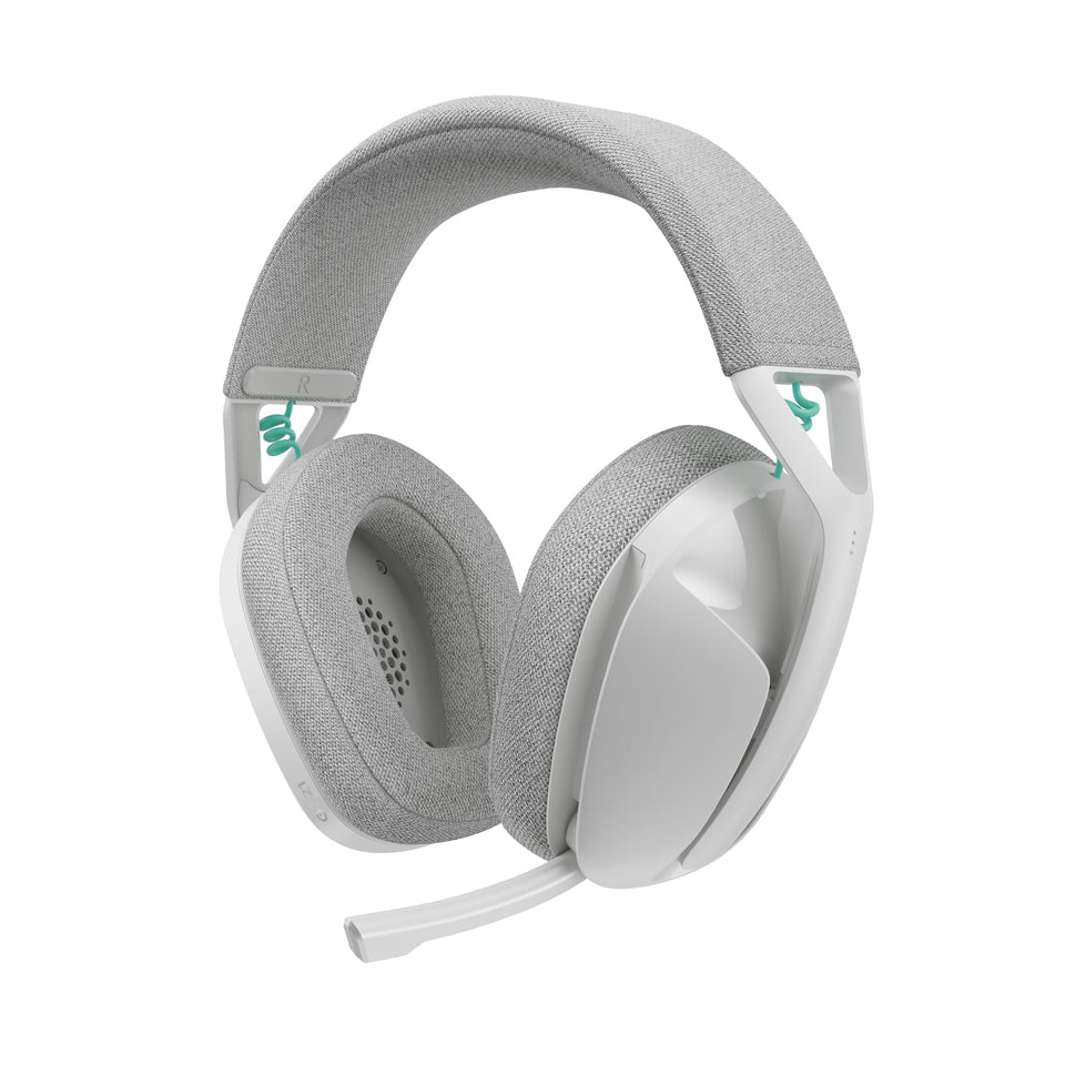Logitech G321 headset in box showing quick PC setup and unboxing view