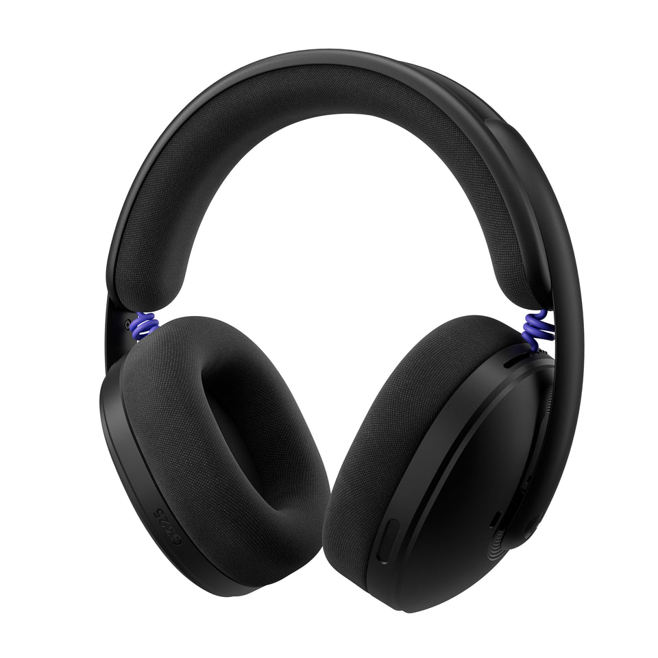 Logitech G325 headset front view showing lightweight comfort for long sessions.