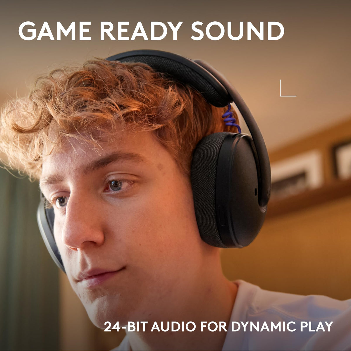 Logitech G325 side view showing adjustable headband for a personalized fit.