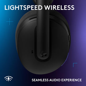 Logitech G325 beamforming mic close-up with AI noise reduction for clear chats.