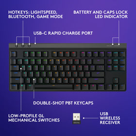 Logitech G515 LIGHTSYNC RGB backlighting customizable for game themes
