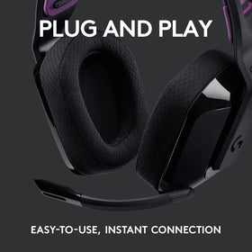 Logitech G535 memory foam earcups offer soft, breathable comfort.
