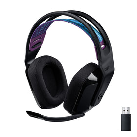 Logitech G535 front view highlighting the headset's lightweight design for comfort.