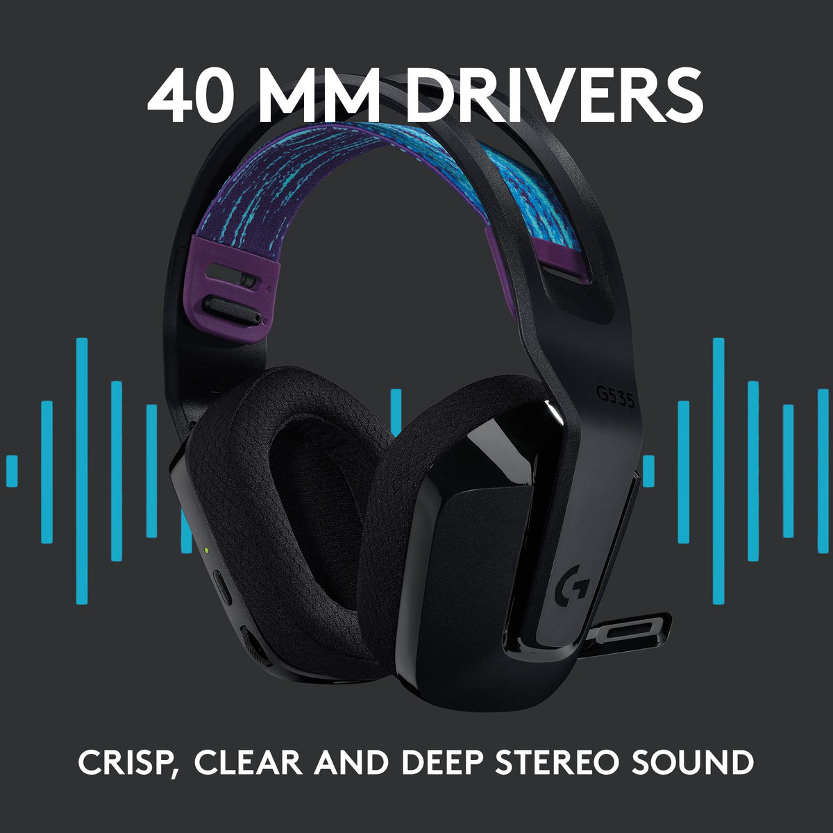 Logitech G535 ear pads offer extended comfort during play.