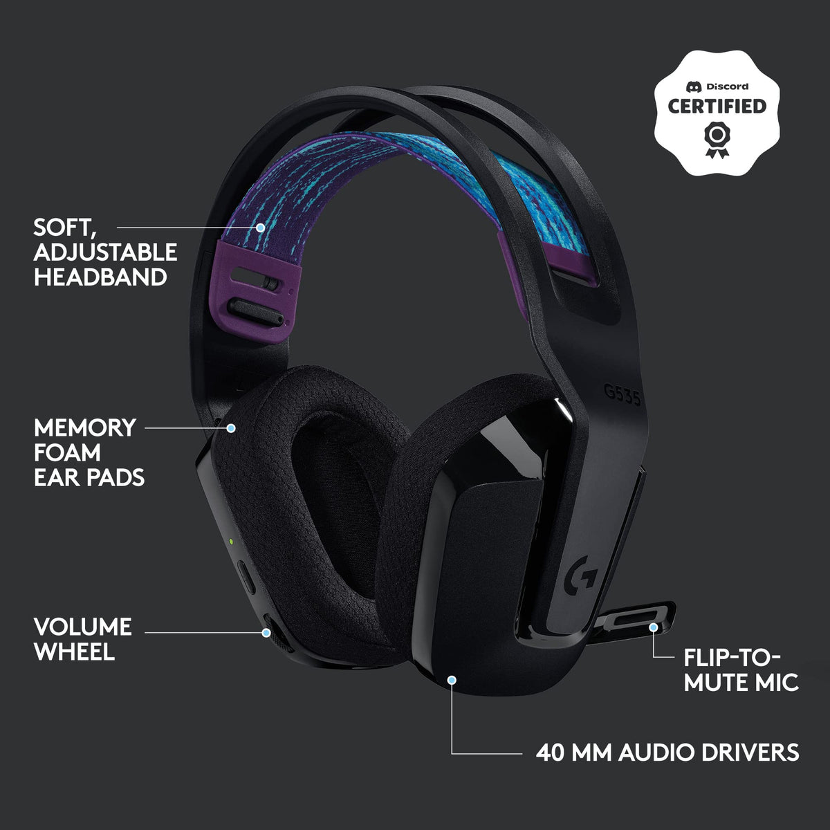 Logitech G535 weighs 236 grams for light, comfortable sessions.