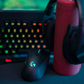 Logitech G703 close-up of 12000 DPI sensor showing precise tracking for competitive play.