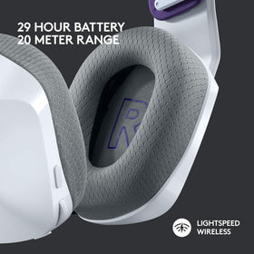 Logitech G733 mic detail emphasizes Blue VO!CE for clearer voice during chats