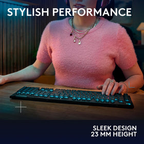 Logitech G915 X Lightsync RGB backlighting enhances visuals