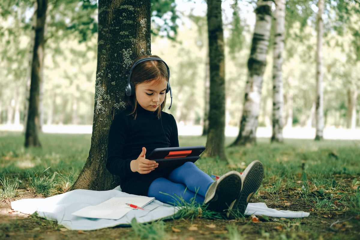 Logitech H111 worn by student during online class for focused listening and speaking