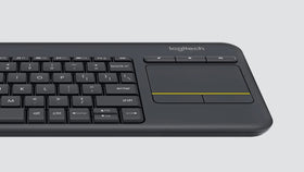 Logitech K400 Plus USB Unifying receiver near keyboard for simple plug-and-play setup