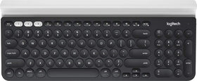 Logitech K780 front view showing full keyboard and number pad for comfortable typing