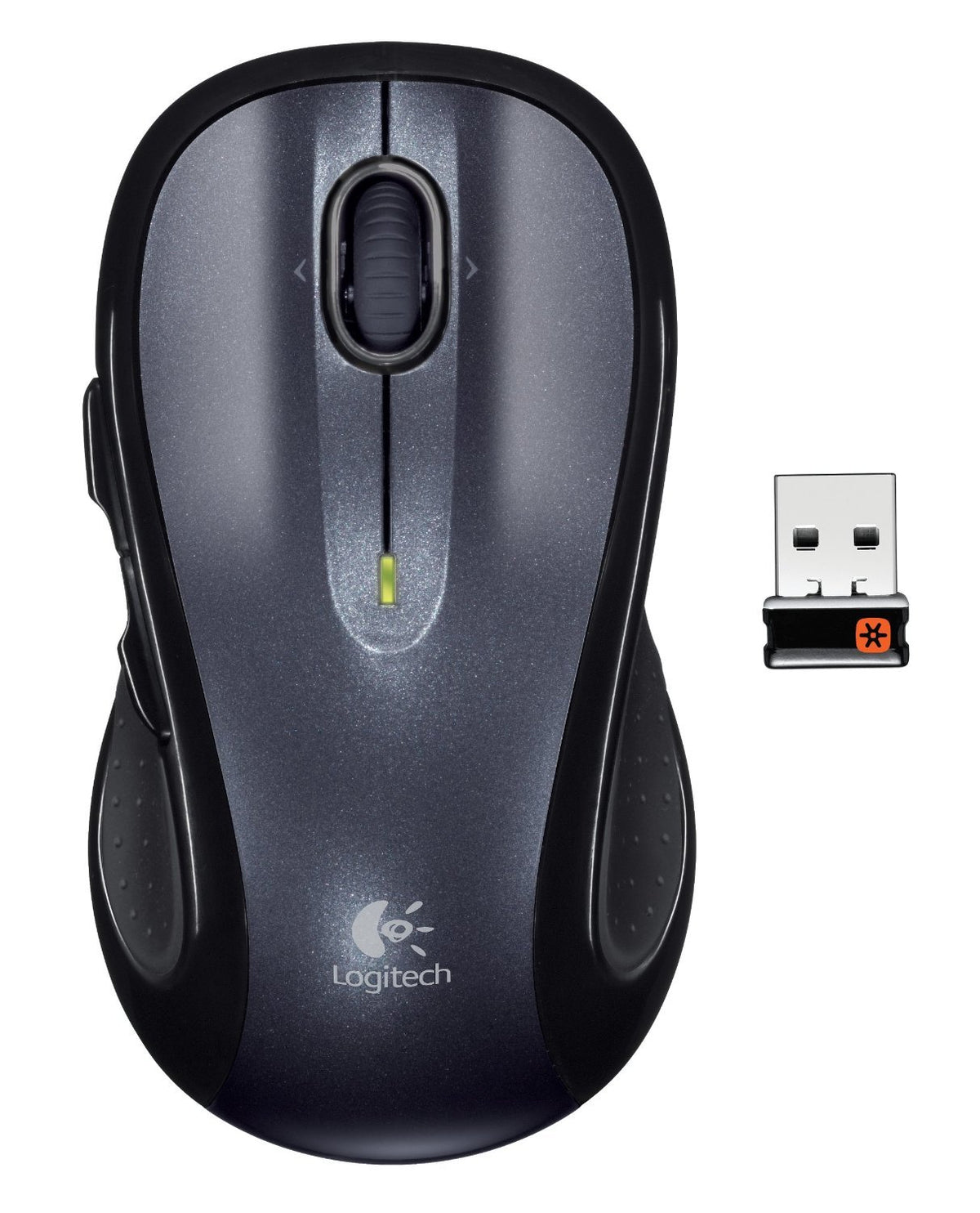Logitech M510 close-up of textured side grip for secure handling and comfort