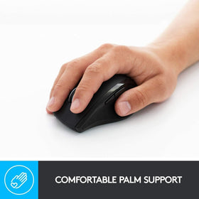 Logitech M705 ergonomic right-hand shape fits comfortably for extended work sessions.