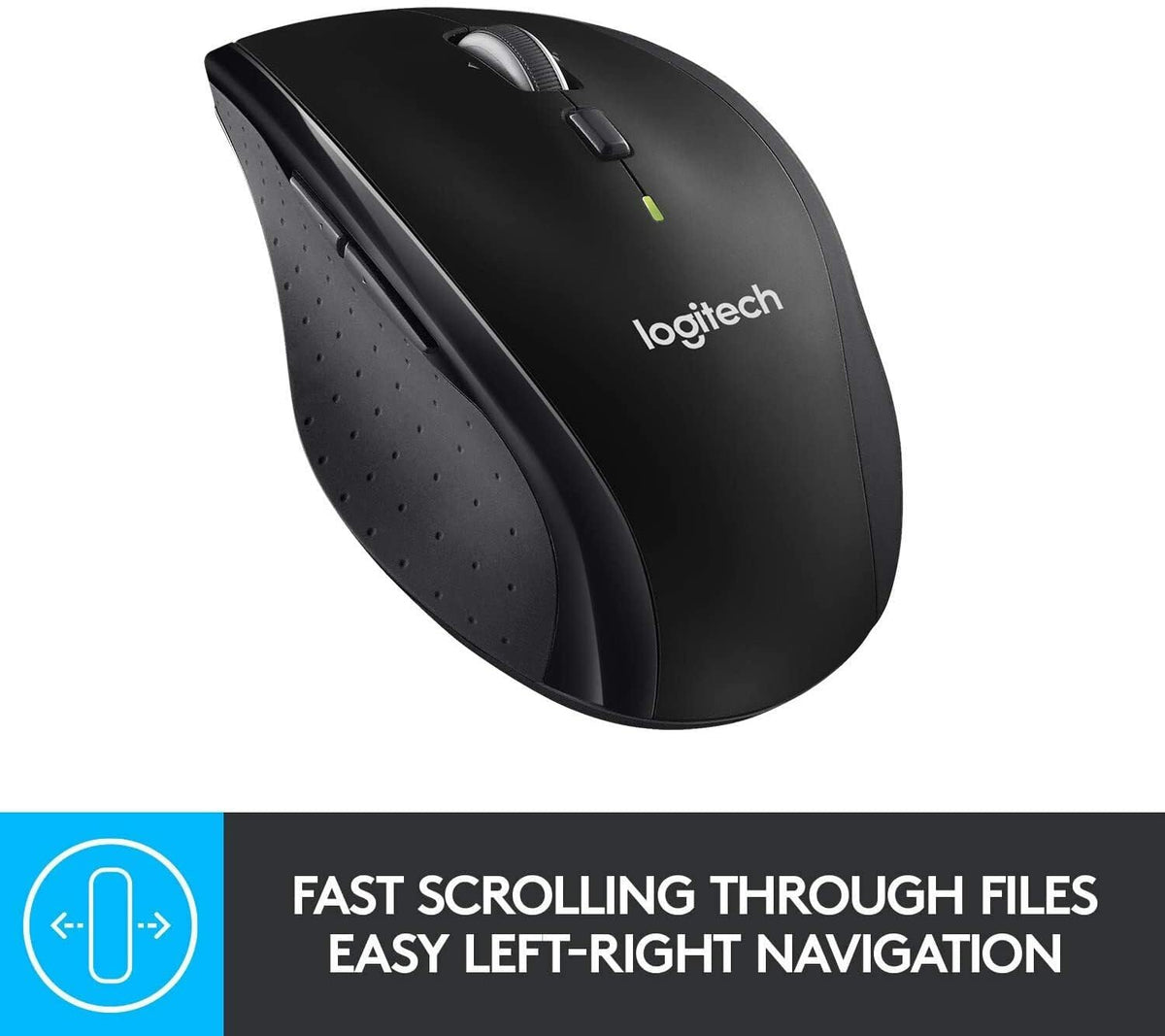 Logitech M705 hyper-fast scrolling helps navigate long documents quickly.