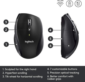 Logitech M705 renewed product ships with essentials and warranty coverage.