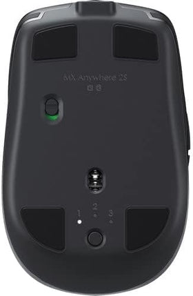 Logitech MX Anywhere 2S close-up of scroll wheel showing hyper-fast scrolling control