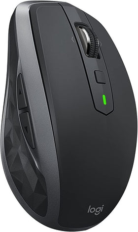 Logitech MX Anywhere 2S side view displaying thumb buttons for customizable shortcuts