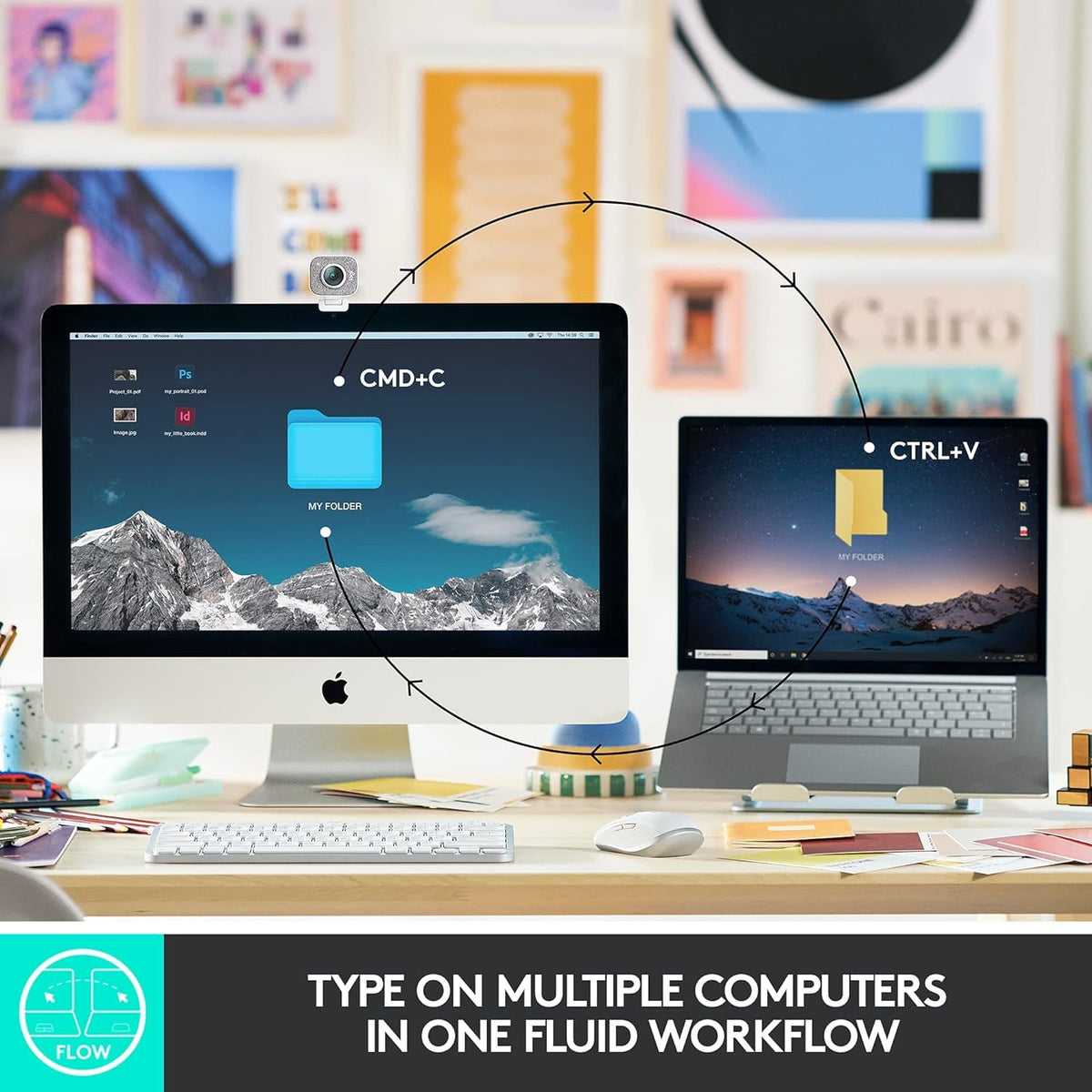 Logitech MX Keys Mini graphite multi-device switch enables seamless PC to Mac.