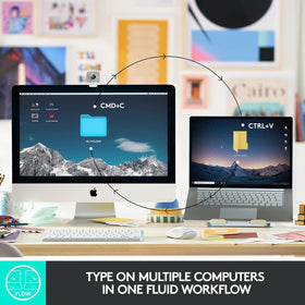 Logitech MX Keys Mini graphite multi-device switch enables seamless PC to Mac.