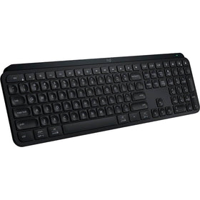 Logitech MX Keys S keyboard front view showing slim profile for precise typing