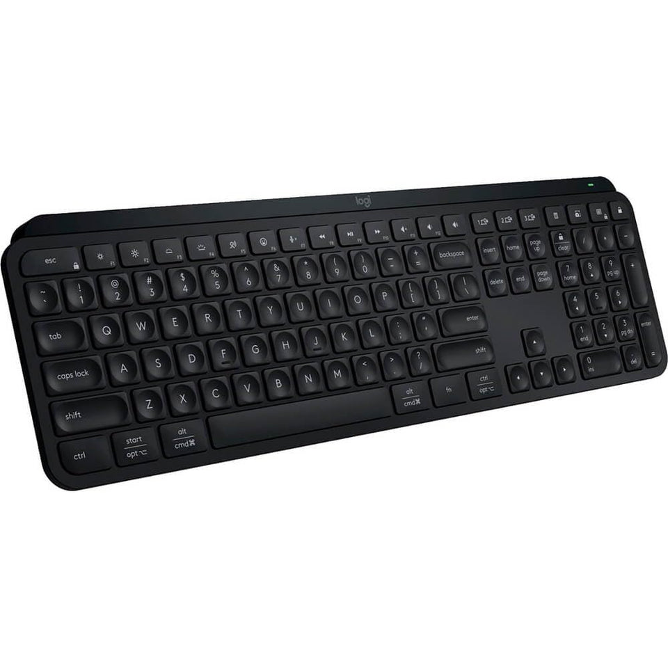 Logitech MX Keys S keyboard front view showing slim profile for precise typing
