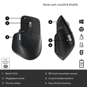 Logitech MX Master 3S track on glass feature enables precise cursor movement