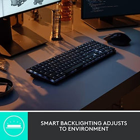 Logitech MX Mechanical Mini Keyboard compact design supports precise, comfortable typing.