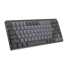 Logitech MX Mechanical Mini Keyboard front view showing a compact design for space saving.
