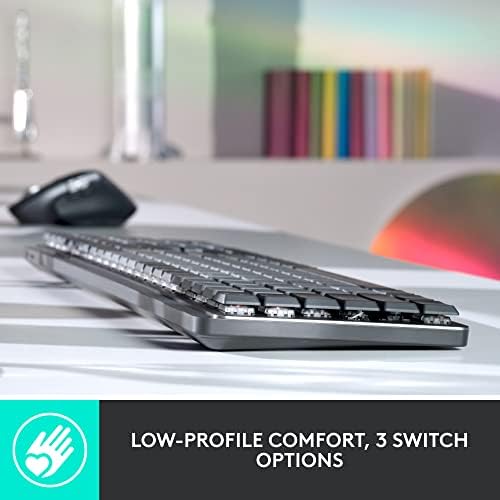 Logitech MX Mechanical Mini Keyboard USB-C charging port enables quick power-ups.