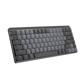 Logitech MX Mechanical Mini Mac keyboard front view showing sleek low-profile keys for comfortable typing