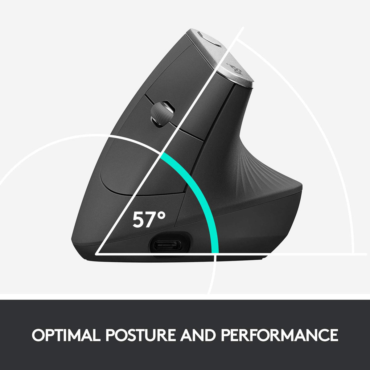Logitech MX Vertical precise tracking for smooth cursor control.