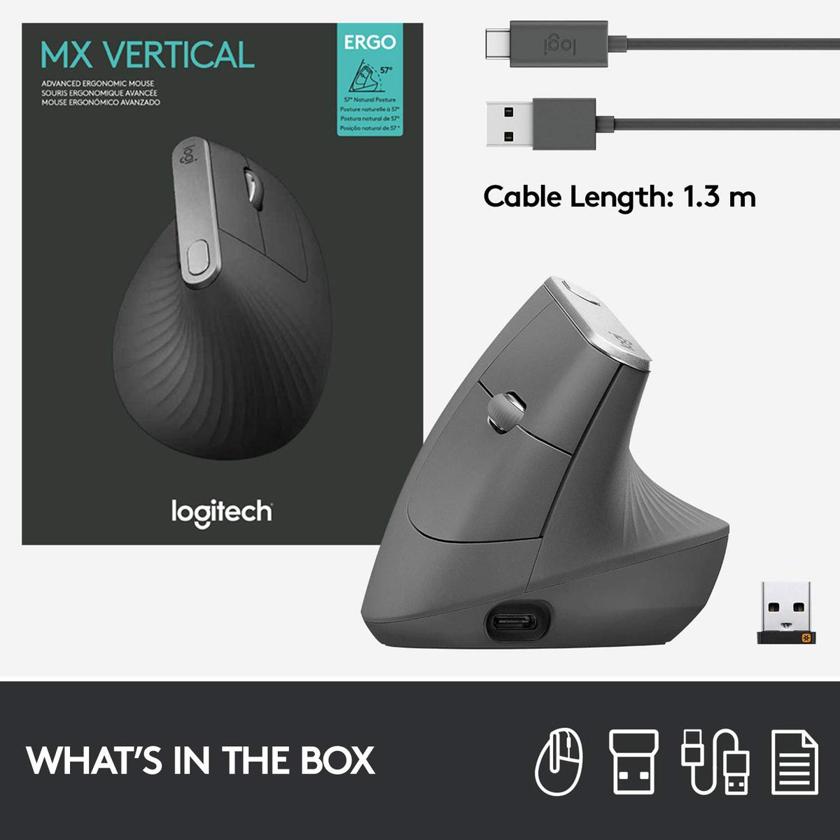 Logitech MX Vertical renewed condition ensures tested quality and value.