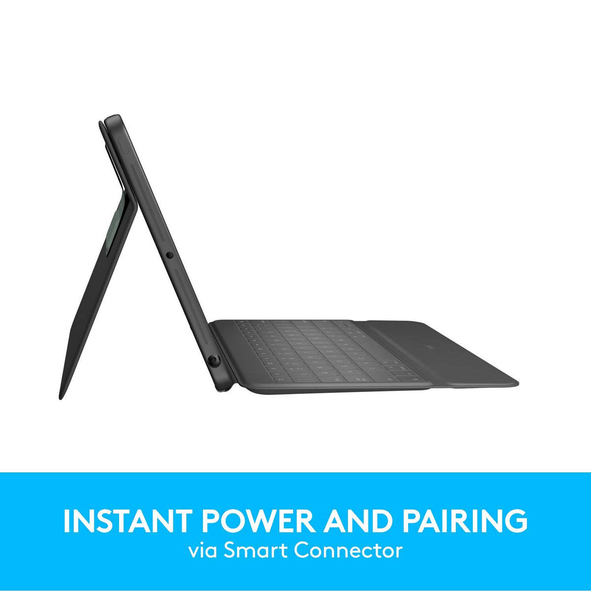 Logitech Rugged Folio demonstrated with spilled liquid showing wipe-clean benefit