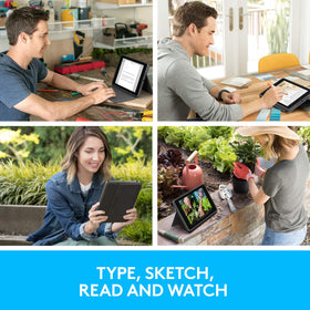 Logitech Rugged Folio in viewing mode for hands-free media playback