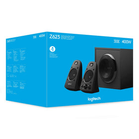 Logitech Z623 packaging box ready for delivery and unboxing