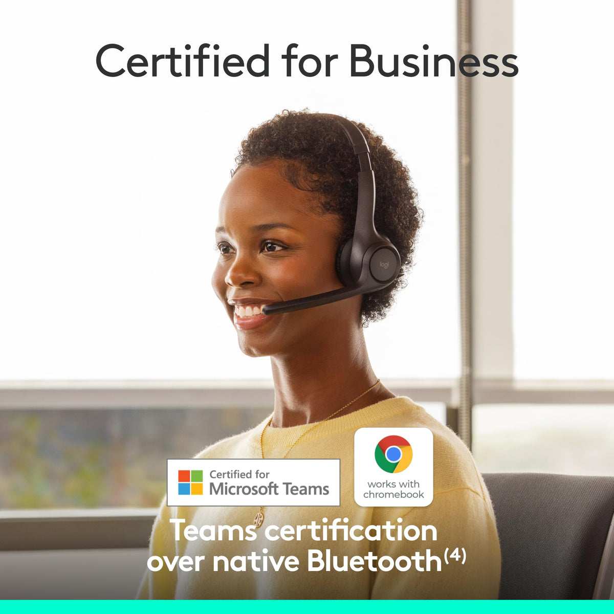 Logitech Zone 305 native Bluetooth setup showing USB-C freedom