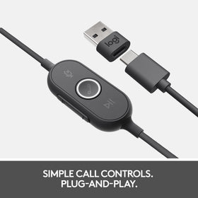 Logitech Zone 750 inline controls keep calls and media at your fingertips.