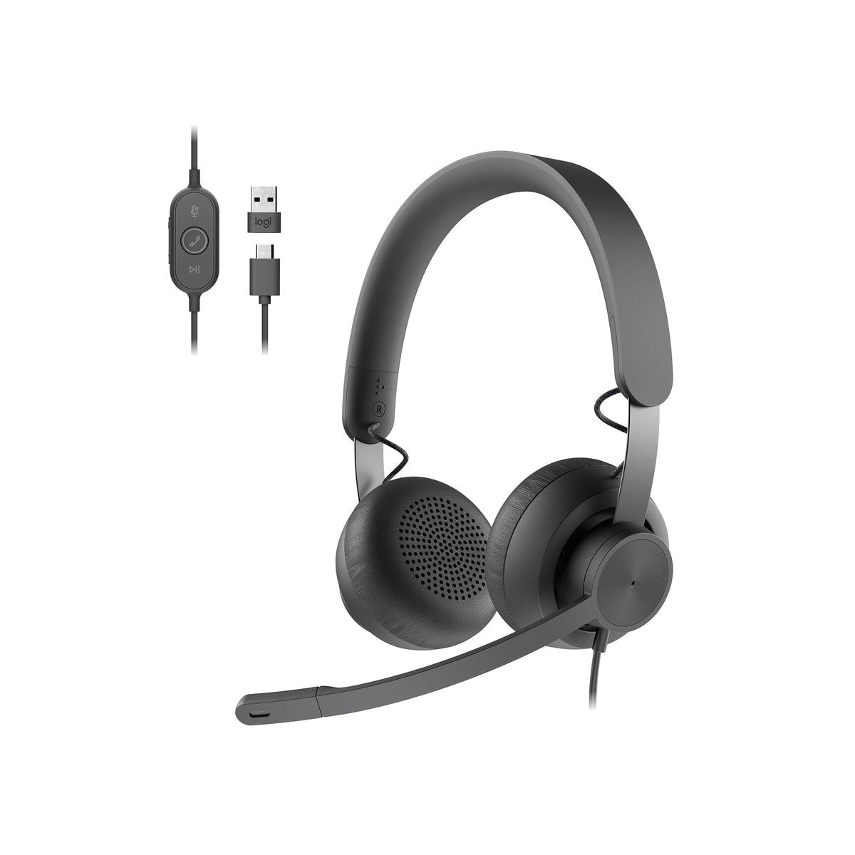 Logitech Zone 750 noise-canceling mic reduces ambient noise for clearer calls.