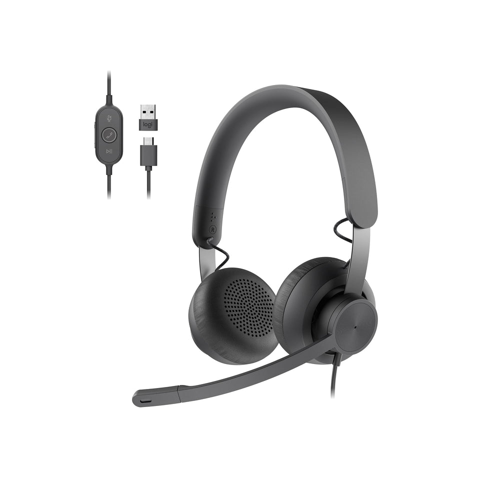 Logitech Zone 750 noise-canceling mic reduces ambient noise for clearer calls.