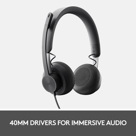 Logitech Zone 750 USB-C and USB-A enable plug-and-play on most devices.