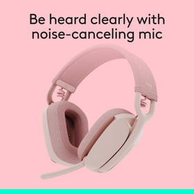Logitech Zone Vibe 100 rose multipoint setup showing seamless device switching.