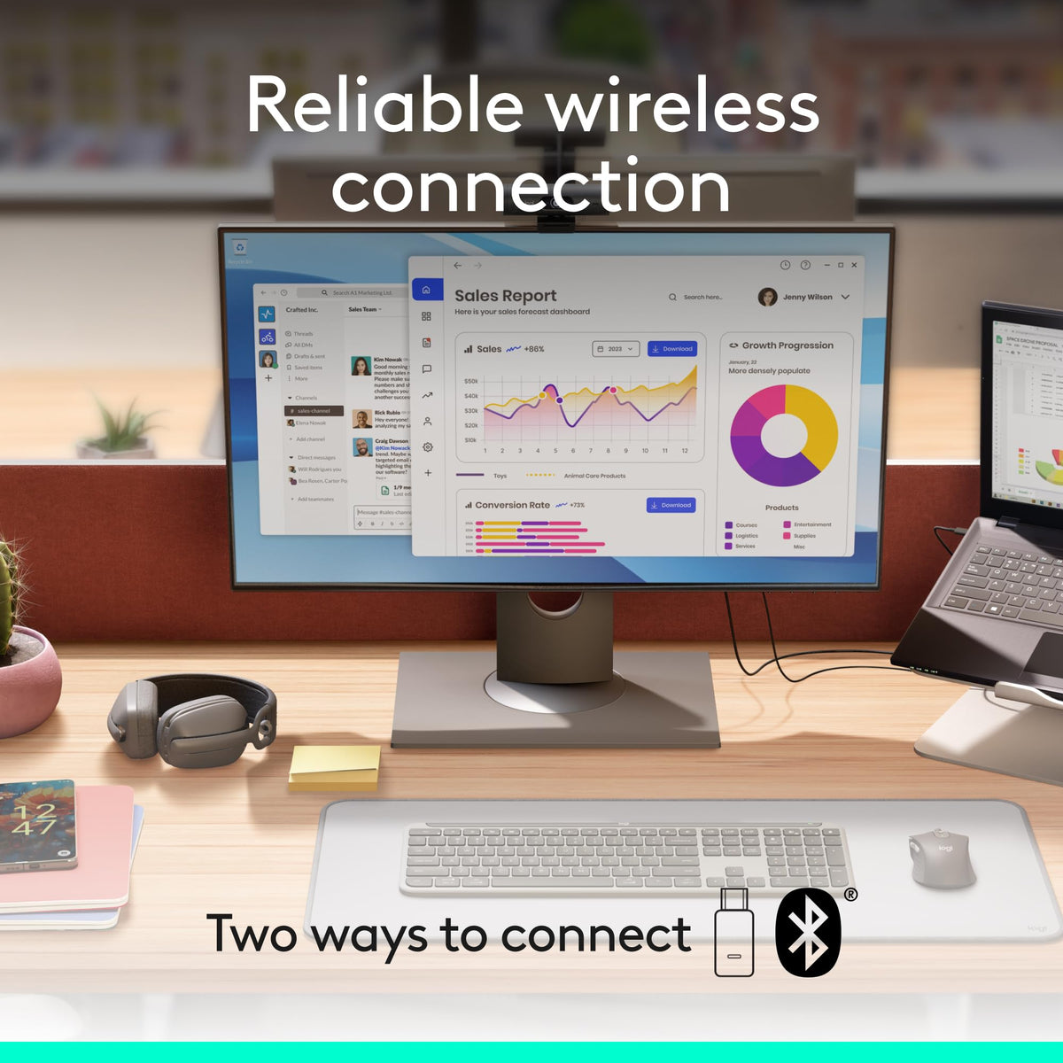 Logitech Zone Vibe battery life up to 18 hours for long sessions.
