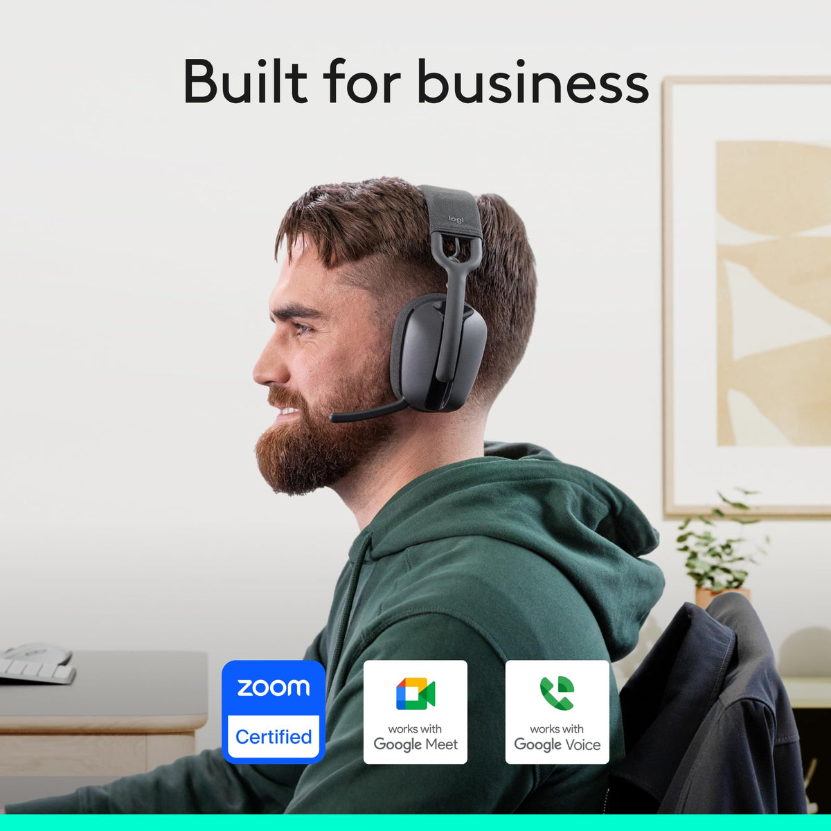Logitech Zone Vibe with noise-canceling mic improves clarity in meetings.