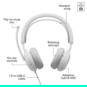 Logitech Zone Wired 2 40mm-speaker-drivers offer rich bass and crisp highs.