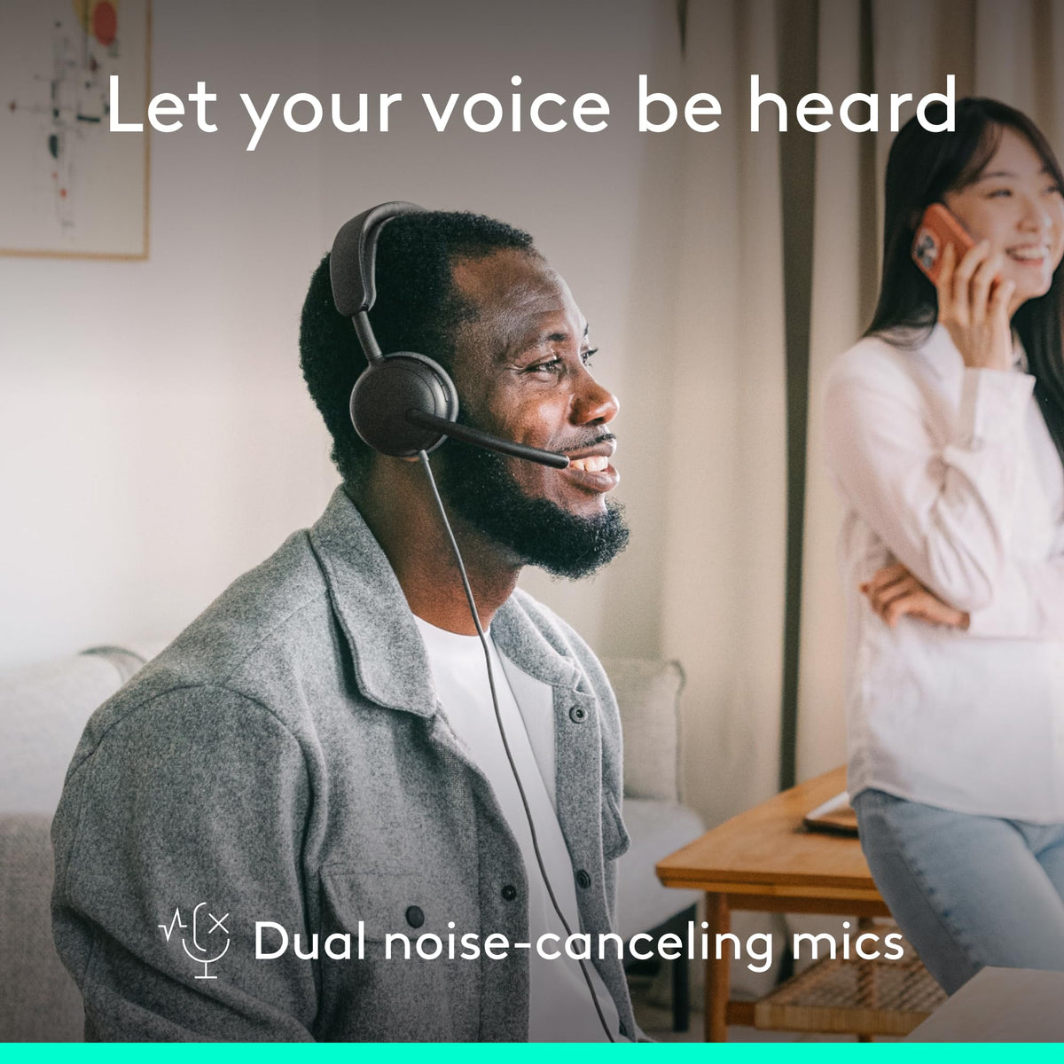 Logitech Zone Wired 2 40mm-speakers deliver crisp highs and deep bass.