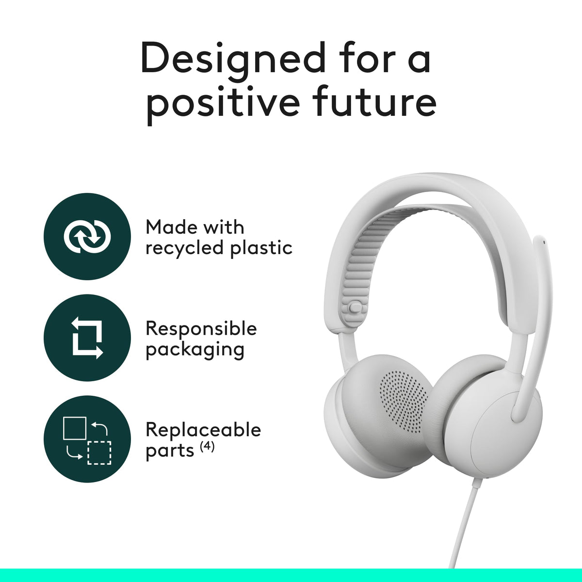 Logitech Zone Wired 2 on-ear-controls provide quick muting and volume at a glance.