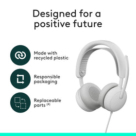 Logitech Zone Wired 2 on-ear-controls provide quick muting and volume at a glance.