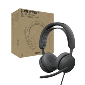Logitech Zone Wired 2 product shot emphasizing comfortable wired design for all-day use