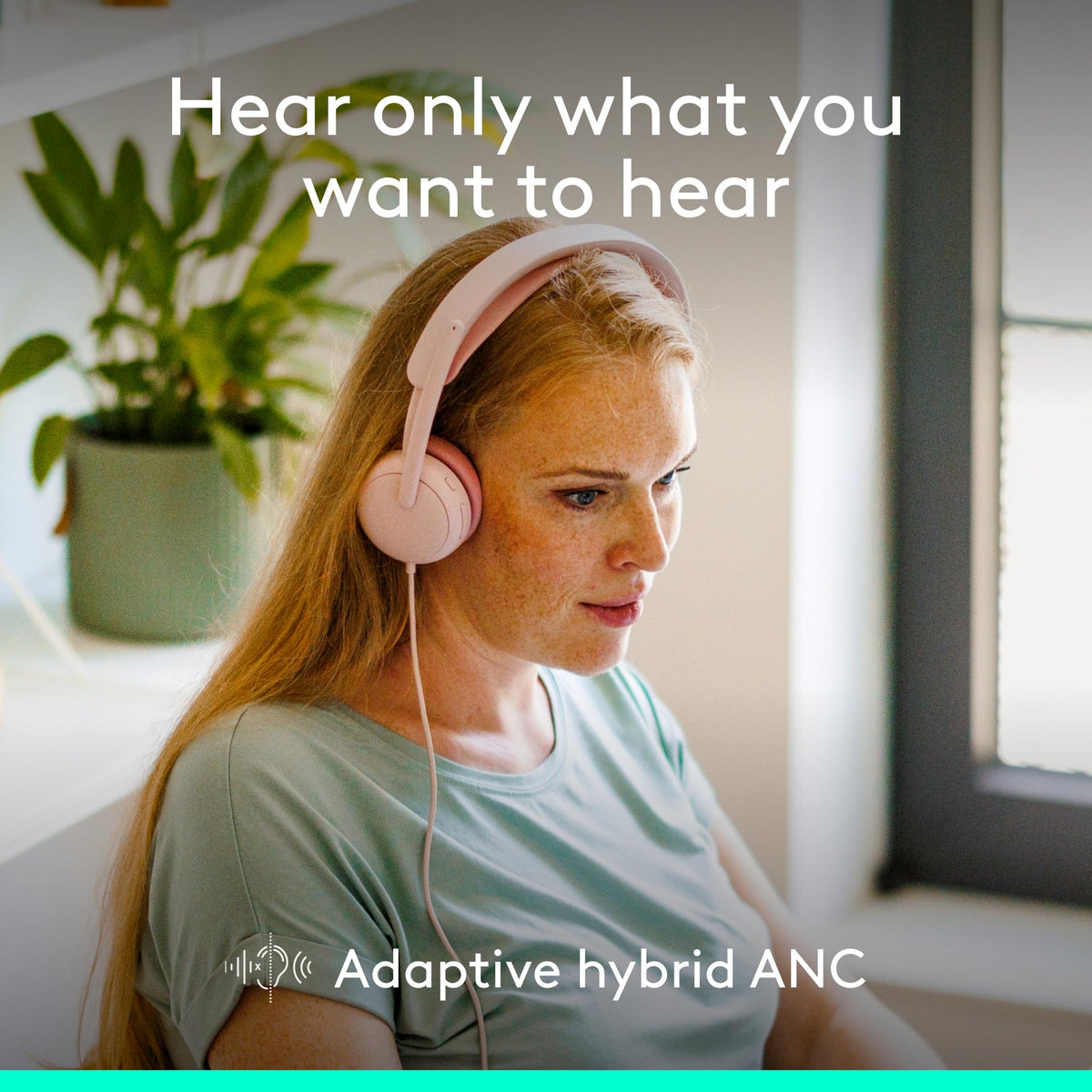 Logitech Zone Wired 2 side view emphasizes the comfortable headband for all-day wear.